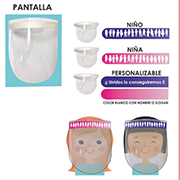 Pantalla protección facial para niños reutilizable y se personaliza