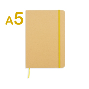 Libreta A5 de carton con elastico amarillo