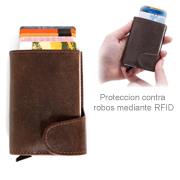 Billetera de piel autentica con proteccion RFID
