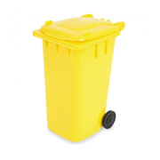 Portalapiceros amarillo cubo de basura