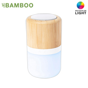 Altavoz bambú bluetooth con luz