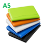 Carpeta portafolio A5 en color verde, naranja, blanco