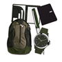 Set congreso con mochila y reloj de color verde oliva