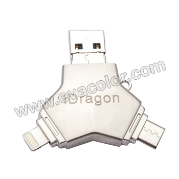 Memoria USB tipo C y pendrive 4en1 - personalizados con su logo